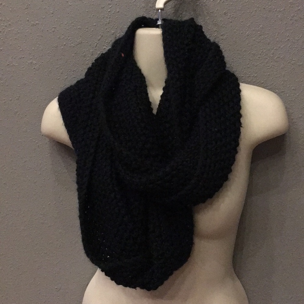 Black knit infinity scarf
